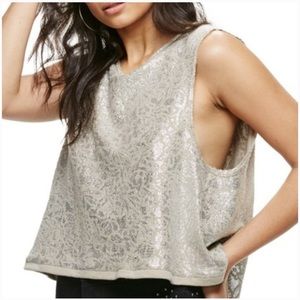#454 FREE PEOPLE Metallic Top size S